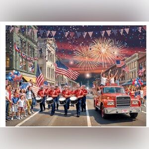 VCC Vermont Christmas Company “Parade on the 4th” Patriotic Jigsaw Puzzle
